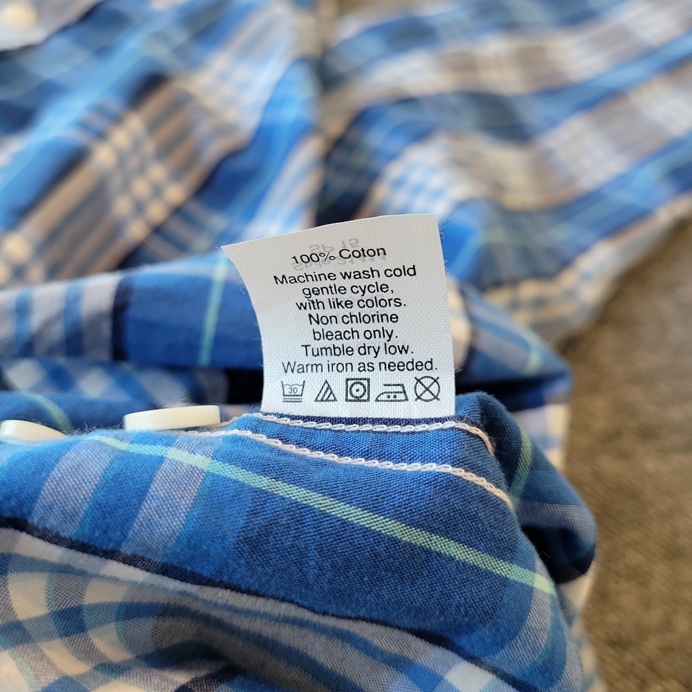 NWT J.Crew Shirt Men's Medium Slim Fit Blue Plaid‎ Long Sleeve Button Down - Picture 7 of 8